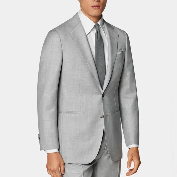Suitsupply Light Grey Blazer Jacket Havana S140s Wool Carlo Barbera Italy Slim - Picture 1 of 15
